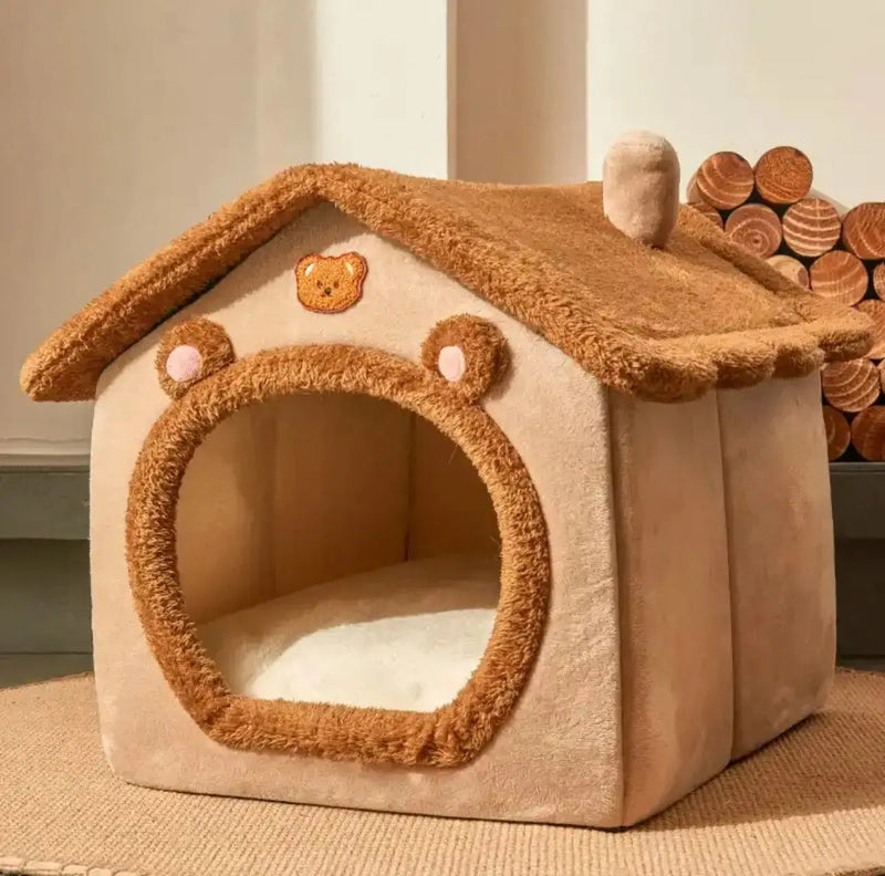 Foldable Dog Bed Cozy Arctic House Retreat - DreammyDoggie