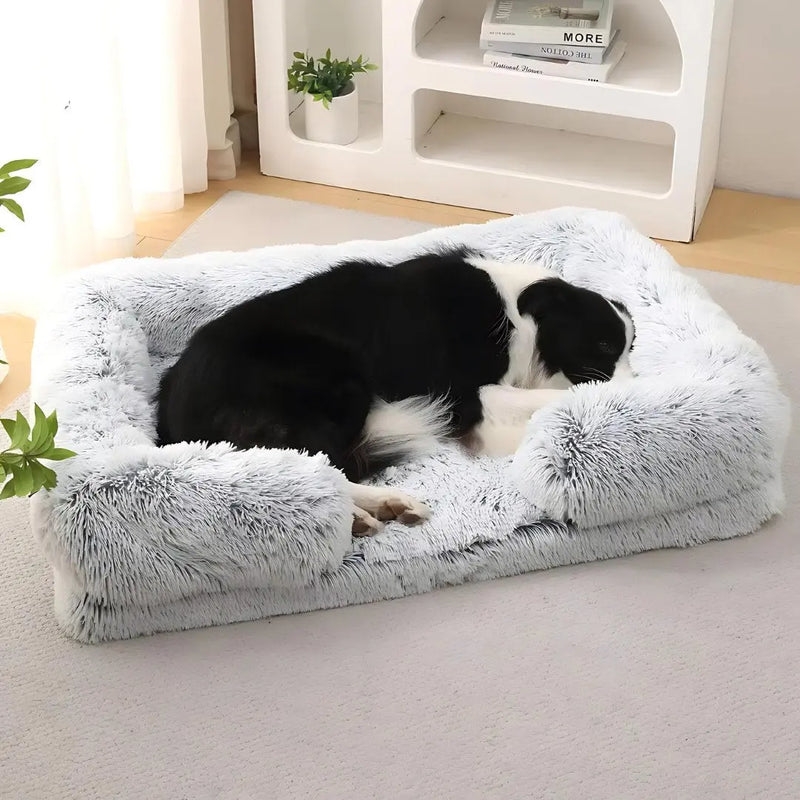 Large Sofa Dog Bed Orthopedic Fluffy Bear - DreammyDoggie