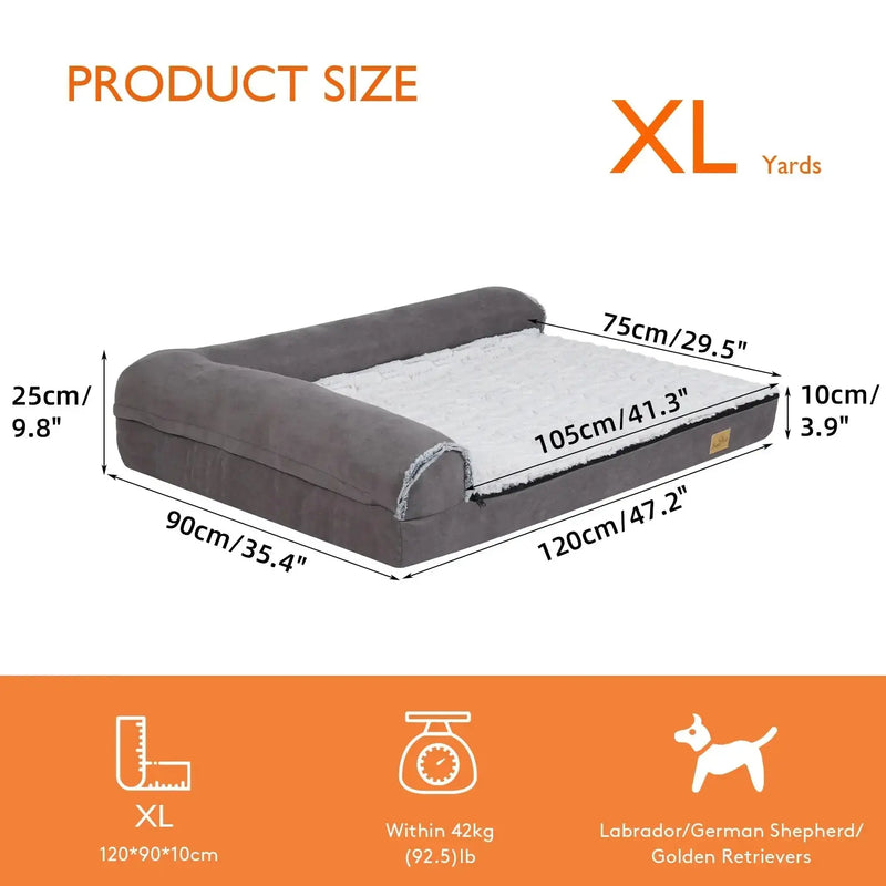 Ultimate Comfort Bolster Dog Bed for Extra Large Dogs - DreammyDoggie